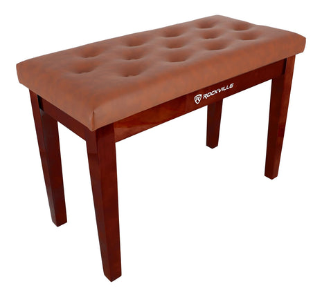 Rockville PB7 Brown Premium Piano Bench with Stora