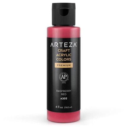 ARTEZA Craft Acrylic Paint, A202 Raspberry Red, 4f