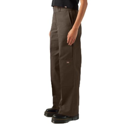 Dickies Women's Double Knee Work Pant, Brown, 26