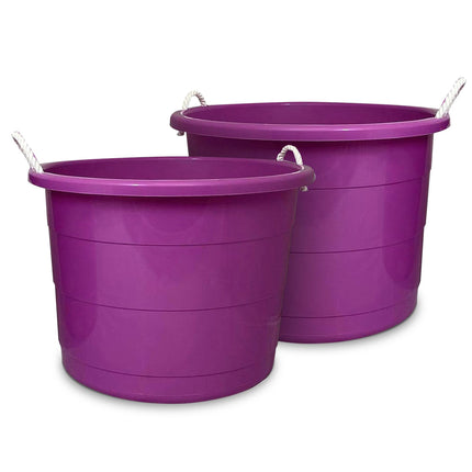 Homz Rope Handled Tub, 17 Gallon, Orchid, Set of 2