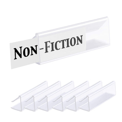 Pack of 25 – Clear Plastic Shelf Label Holder, Woo