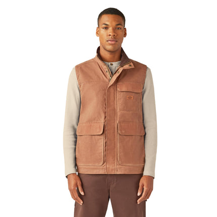 Dickies Men's Fully Waxed Canvas Vest, Acorn, Smal