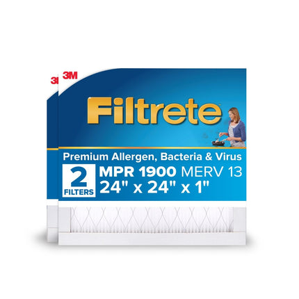 Filtrete 24x24x1 Air Filter, MPR 1900, MERV 13, He