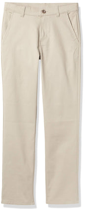 Nautica Boys' Flat Front Stretch Twill Chino Khaki