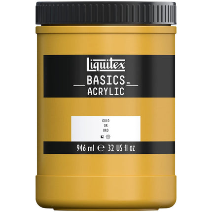 Liquitex BASICS Acrylic Paint, 32-oz Jar, Gold