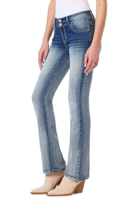 WallFlower Women's Luscious Curvy Bootcut Mid-Rise