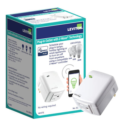 Leviton DZPA1-2BW Decora Smart Z-Wave Plus Plug-in