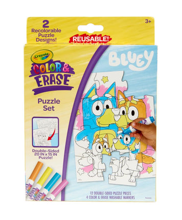 Crayola Color & Erase Bluey Puzzle Set, 12 Color i