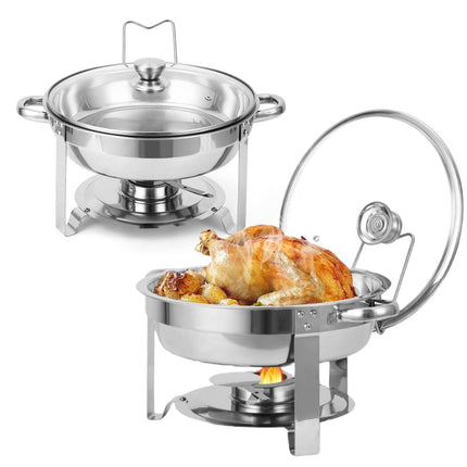 Chafing Dishes for Buffet Set of 2, 5QT Stainless