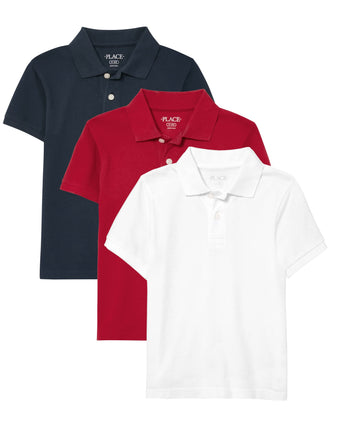 The Children's Place Boys Uniform Pique Polo 3-Pac