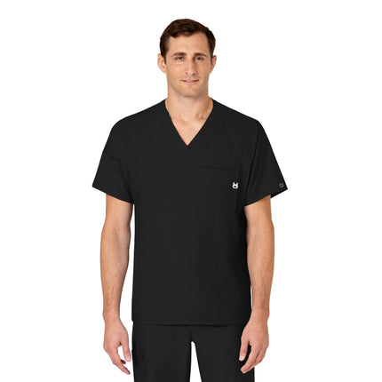 WonderWink 6355ABLACMD W123 Men's V-Neck Top, Blac