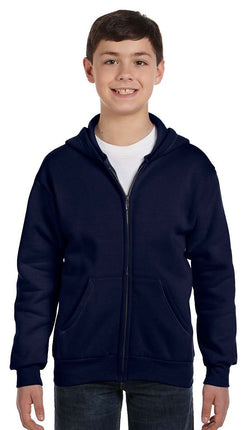 Hanes Boys' Eco Smart Zip Hoodie, Navy, Small