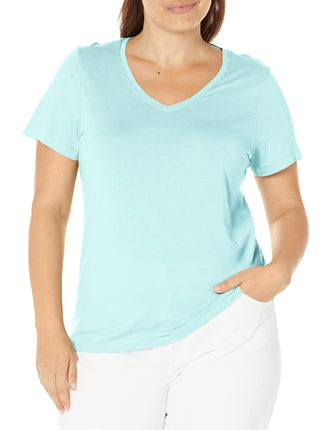 HUE Womens Short Sleeve V-Neck Sleep Tee Pajama To