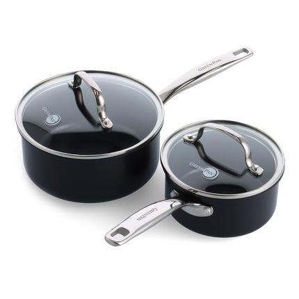 GreenPan Prime Chatham 1QT & 2QT Saucepan Pot Set
