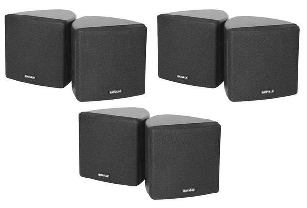 6 Rockville Cube 70v Black 3.5" Commercial Swivel