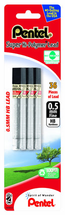 Pentel Super Hi-Polymer Lead Refill 0.5mm Fine, HB