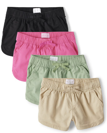 The Children's Place Girls' Twill Pull on Shorts,
