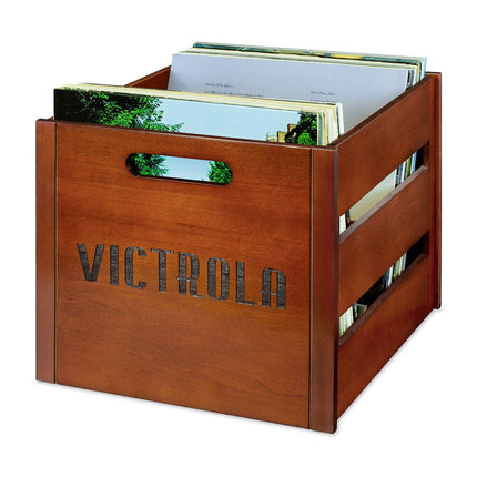 Victrola Wooden Record Crate � Tabletop Vinyl Albu