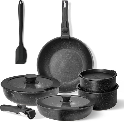 Pots and Pans Set Non Stick, 12 Pcs Cooking Pot Ki
