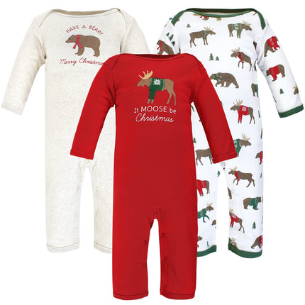 Hudson Baby baby-boys Cotton Coveralls, Moose Be C