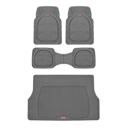 Motor Trend 4pc Gray Car Floor Mats Set Rubber Tor