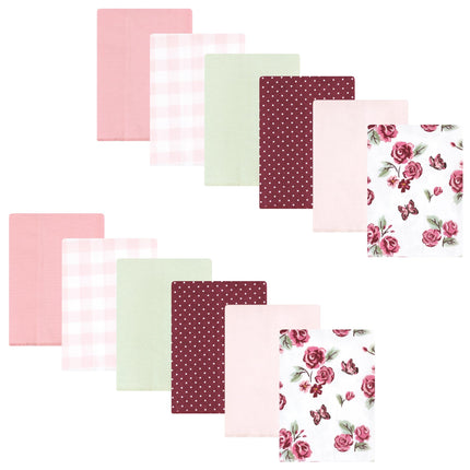 Hudson Baby Unisex Baby Flannel Burp Cloth 12pk, S