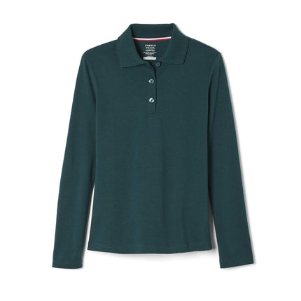 French Toast Girls' L/S Fitted Knit Polo with Pico