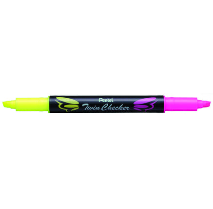 Pentel Twin Checker Dual-tip Highlighter, Chisel T
