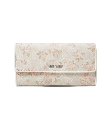 Nine West Women's Zuri SLG Check Sec Wallet, Milk