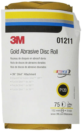 3M 01211 Stikit Gold 6" P120A Grit Disc Roll