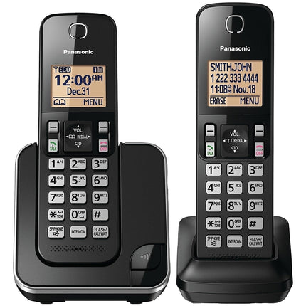 Panasonic KX-TGC352B Cordless Phone, Black, 2 Hand