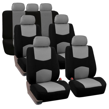 FH Group Flat Cloth Full Set Car Seat Covers Three