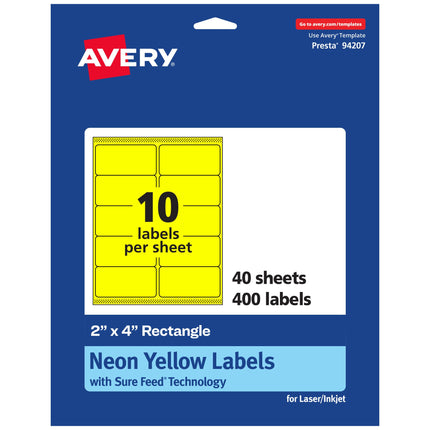 Avery Printable Rectangle Labels, Sure Feed Techno