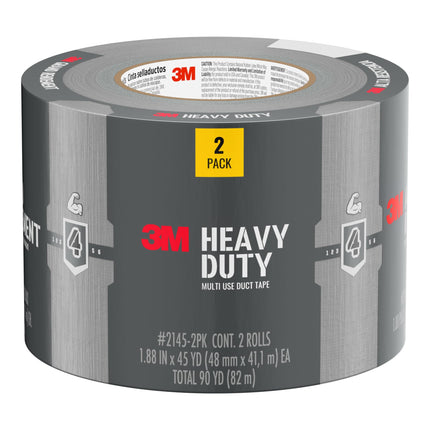3M Heavy Duty Duct Tape, 1.88in x 45yd, 2 Rolls, M
