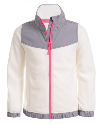 Nautica Girls' Full-Zip Fleece Jacket, Signature L