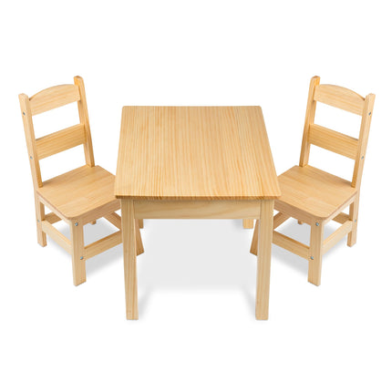 Melissa & Doug Solid Wood Table and 2 Chairs Set -