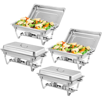 Chafing Dish Buffet Set 4 Pack, 8 Qt Stainless Ste