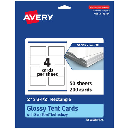 Avery Printable Rectangle Tent Cards with Sure Fee