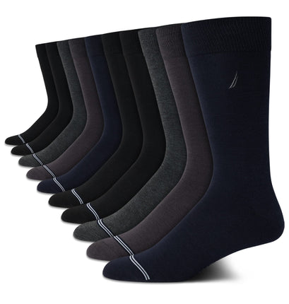 Nautica Men's Dress Socks - Patterned Crew Socks (
