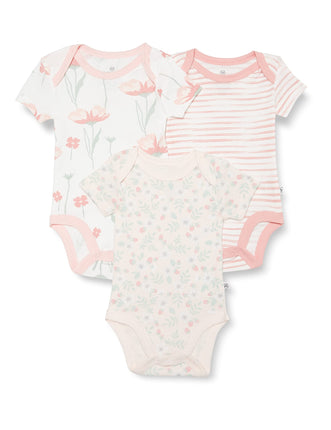 HonestBaby Unisex Baby 3-Pack Short Sleeve Bodysui
