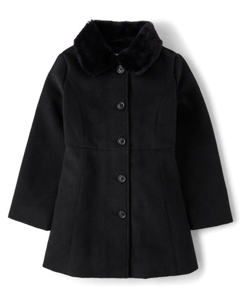 The Children's Place Girls' Dress Coats, Black, XX