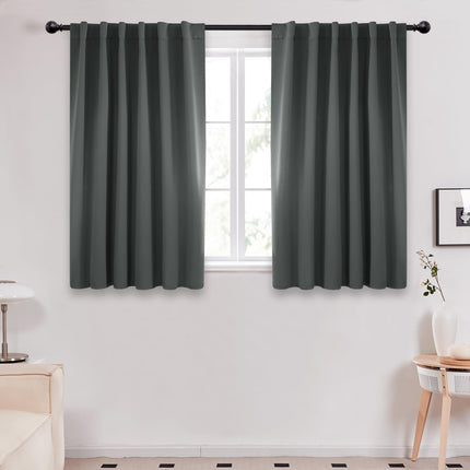 Deconovo Solid Back Tab and Rod Pocket Curtains, T