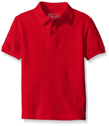 Nautica Boys' School Uniform Short Sleeve Polo Shi