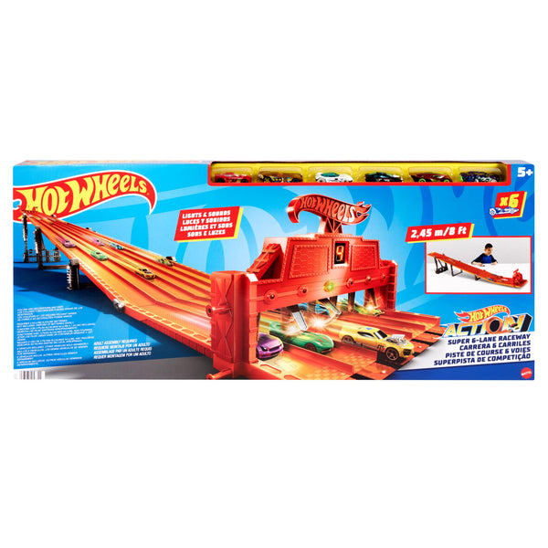 Mattel Hot Wheels Super 6-Lane Raceway Playset V19
