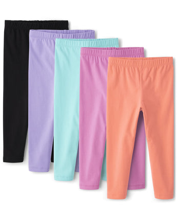The Children's Place Girls' Capri Leggings 5 Pack,