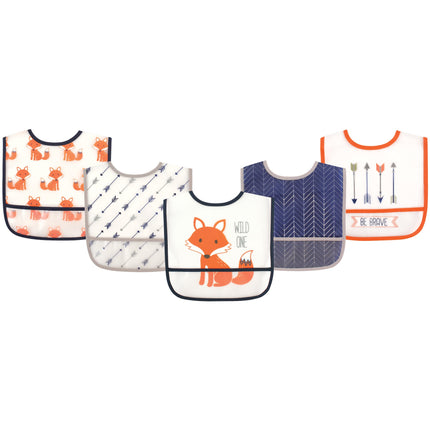 Hudson Baby Waterproof Bib with Crumb Catcher Pock