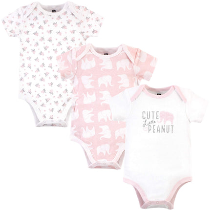 Hudson Baby Baby Cotton Bodysuits, Pink Elephant,