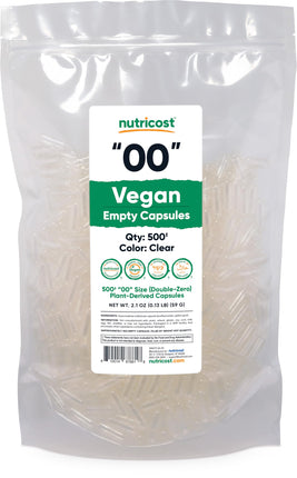 Nutricost Empty Capsules Size 00 Vegan 500 Empty C