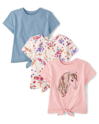 The Children's Place Short Sleeve Tie Front Top, H