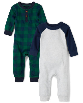 The Children's Place baby-boys Rompers 2-pack, Tid